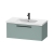 Duravit D-Code Wall Hung 1-Drawer Vanity Unit with Basin and Black Handle 1000mm Wide - Fjord Green | Thumbnail Image