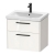Duravit D-Code Wall Hung 2-Drawer Vanity Unit with Basin and Black Handle 650mm Wide - Gloss White | Thumbnail Image