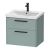 Duravit D-Code Wall Hung 2-Drawer Vanity Unit with Basin and Black Handle 650mm Wide - Fjord Green | Thumbnail Image
