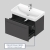 Duravit No.1 Wall Hung 1-Drawer Vanity Unit with Internal Drawer and Basin 600mm Wide - Matt Graphite | Thumbnail Image