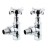 Heatwave Crosshead Chrome Angled Radiator Valves Pair