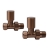 Heatwave Round Brushed Bronze Straight Radiator Valves Pair | Thumbnail Image