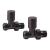 Heatwave Round Brushed Gunmetal Straight Radiator Valves Pair