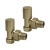 Heatwave Round Brushed Brass Angled Radiator Valves Pair