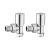 Heatwave Round Chrome Angled Radiator Valves Pair