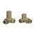 Heatwave Round Brushed Brass Corner Radiator Valves Pair
