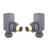 Heatwave Square Basalt Grey Angled Radiator Valves Pair