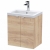 Hudson Reed Fusion Wall Hung 2-Door Vanity Unit with Ceramic Basin 500mm Wide - Bleached Oak | Thumbnail Image