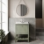 Hudson Reed Bexley Floor Standing Vanity Unit with 1TH Marble Top Basin 600mm Wide - Fern Green
