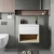 Hudson Reed Coast Wall Hung 1-Drawer Vanity Unit with Sparkling White Worktop 600mm Wide - Gloss White