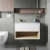 Hudson Reed Coast Wall Hung 1-Drawer Vanity Unit with Grey Worktop 800mm Wide - Gloss White