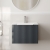 Hudson Reed Fluted Wall Hung 1-Drawer Vanity Unit with Basin 2 500mm Wide - Satin Anthracite | Thumbnail Image