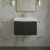 Hudson Reed Fluted Wall Hung 1-Drawer Vanity Unit with Basin 3 500mm Wide - Satin Anthracite