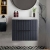 Hudson Reed Fluted Wall Hung 2-Drawer Vanity Unit with Ballato Grey Worktop 600mm Wide - Satin Anthracite