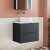 Hudson Reed Fluted Wall Hung 2-Drawer Vanity Unit with Carrara Marble Worktop 600mm Wide - Satin Anthracite | Thumbnail Image