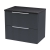 Hudson Reed Fluted Wall Hung 2-Drawer Vanity Unit with Sparkling Black Worktop 600mm Wide - Satin Anthracite
