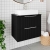 Hudson Reed Fluted Wall Hung 2-Drawer Vanity Unit with Sparkling Black Worktop 600mm Wide - Satin Anthracite