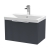 Hudson Reed Fluted Wall Hung 1-Drawer Vanity Unit with Basin 3 600mm Wide - Satin Anthracite