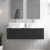 Hudson Reed Fluted Wall Hung 2-Drawer Vanity Unit with Carrera Marble Worktop 1200mm Wide - Satin Anthracite | Thumbnail Image