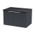 Hudson Reed Fluted Wall Hung 1-Drawer Vanity Unit with Sparkling Black Worktop 600mm Wide - Satin Anthracite