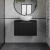 Hudson Reed Fluted Wall Hung 1-Drawer Vanity Unit with Sparkling Black Worktop 600mm Wide - Satin Anthracite