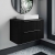Hudson Reed Fluted Wall Hung 2-Drawer Vanity Unit with Sparkling Black Worktop 800mm Wide - Satin Anthracite