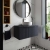 Hudson Reed Fluted Wall Hung 1-Drawer Vanity Unit with Sparkling White Worktop 800mm Wide - Satin Anthracite