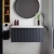 Hudson Reed Fluted Wall Hung 1-Drawer Vanity Unit with Sparkling White Worktop 800mm Wide - Satin Anthracite