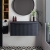 Hudson Reed Fluted Wall Hung 1-Drawer Vanity Unit with Worktop 800mm Wide - Satin Anthracite