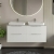 Hudson Reed Fluted Wall Hung 4-Drawer Vanity Unit with Bellato Grey Worktop 1200mm Wide - Satin White | Thumbnail Image