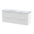 Hudson Reed Fluted Wall Hung 4-Drawer Vanity Unit with Bellato Grey Worktop 1200mm Wide - Satin White | Thumbnail Image