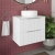 Hudson Reed Fluted Wall Hung 2-Drawer Vanity Unit with Carrera Marble Worktop 600mm Wide - Satin White | Thumbnail Image