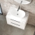 Hudson Reed Fluted Wall Hung 2-Drawer Vanity Unit with Carrara Marble Worktop 600mm Wide - Satin White | Thumbnail Image