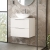 Hudson Reed Fluted Wall Hung 2-Drawer Vanity Unit with Carrara Marble Worktop 600mm Wide - Satin White | Thumbnail Image