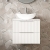 Hudson Reed Fluted Wall Hung 2-Drawer Vanity Unit with Carrara Marble Worktop 600mm Wide - Satin White | Thumbnail Image