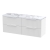 Hudson Reed Fluted Wall Hung 4-Drawer Vanity Unit with Carrera Marble Worktop 1200mm Wide - Satin White | Thumbnail Image