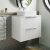 Hudson Reed Fluted Wall Hung 2-Drawer Vanity Unit with Sparkling White Worktop 600mm Wide - Satin White