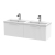 Hudson Reed Fluted Wall Hung 2-Drawer Vanity Unit with Double Polymarble Basin 1200mm Wide - Satin White