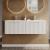Hudson Reed Fluted Wall Hung 2-Drawer Vanity Unit with Double Polymarble Basin 1200mm Wide - Satin White | Thumbnail Image