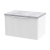 Hudson Reed Fluted Wall Hung 1-Drawer Vanity Unit with Bellato Grey Worktop 600mm Wide - Satin White