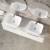 Hudson Reed Fluted Wall Hung 2-Drawer Vanity Unit with Bellato Grey Worktop 1200mm Wide - Satin White | Thumbnail Image