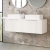 Hudson Reed Fluted Wall Hung 2-Drawer Vanity Unit with Carrara Marble Worktop 1200mm Wide - Satin White | Thumbnail Image
