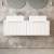Hudson Reed Fluted Wall Hung 2-Drawer Vanity Unit with Carrara Marble Worktop 1200mm Wide - Satin White | Thumbnail Image