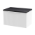 Hudson Reed Fluted Wall Hung 1-Drawer Vanity Unit with Sparkling Black Worktop 600mm Wide - Satin White