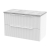 Hudson Reed Fluted Wall Hung 2-Drawer Vanity Unit with Bellato Grey Worktop 800mm Wide - Satin White