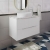 Hudson Reed Fluted Wall Hung 2-Drawer Vanity Unit with Carrera Marble Worktop 800mm Wide - Satin White | Thumbnail Image
