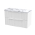 Hudson Reed Fluted Wall Hung 2-Drawer Vanity Unit with Carrera Marble Worktop 800mm Wide - Satin White | Thumbnail Image