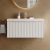 Hudson Reed Fluted Wall Hung 1-Drawer Vanity Unit with Basin 3 800mm Wide - Satin White | Thumbnail Image
