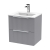 Hudson Reed Fluted Wall Hung 2-Drawer Vanity Unit with Basin 2 500mm Wide - Satin Grey