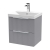 Hudson Reed Fluted Wall Hung 2-Drawer Vanity Unit with Basin 3 500mm Wide - Satin Grey